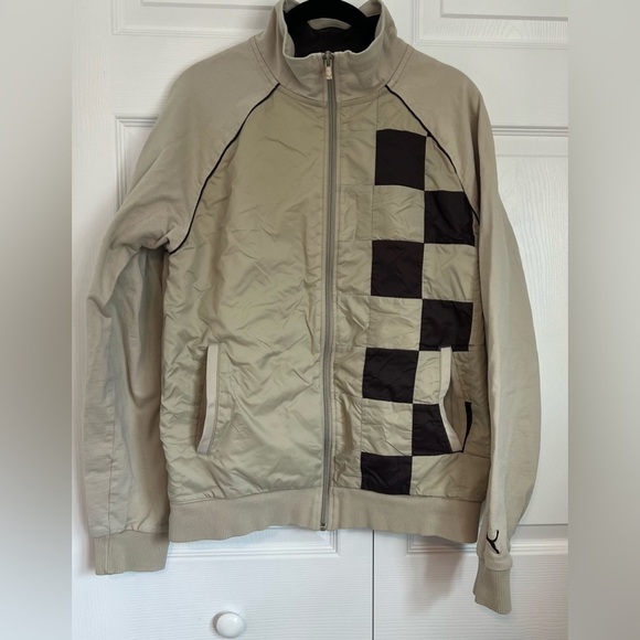 Men's Puma Semi Checkered Zip Up Jacket - Picture 1 of 5